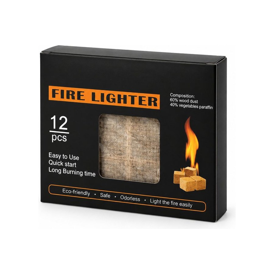 12 pcs fire lighter box with viewing window